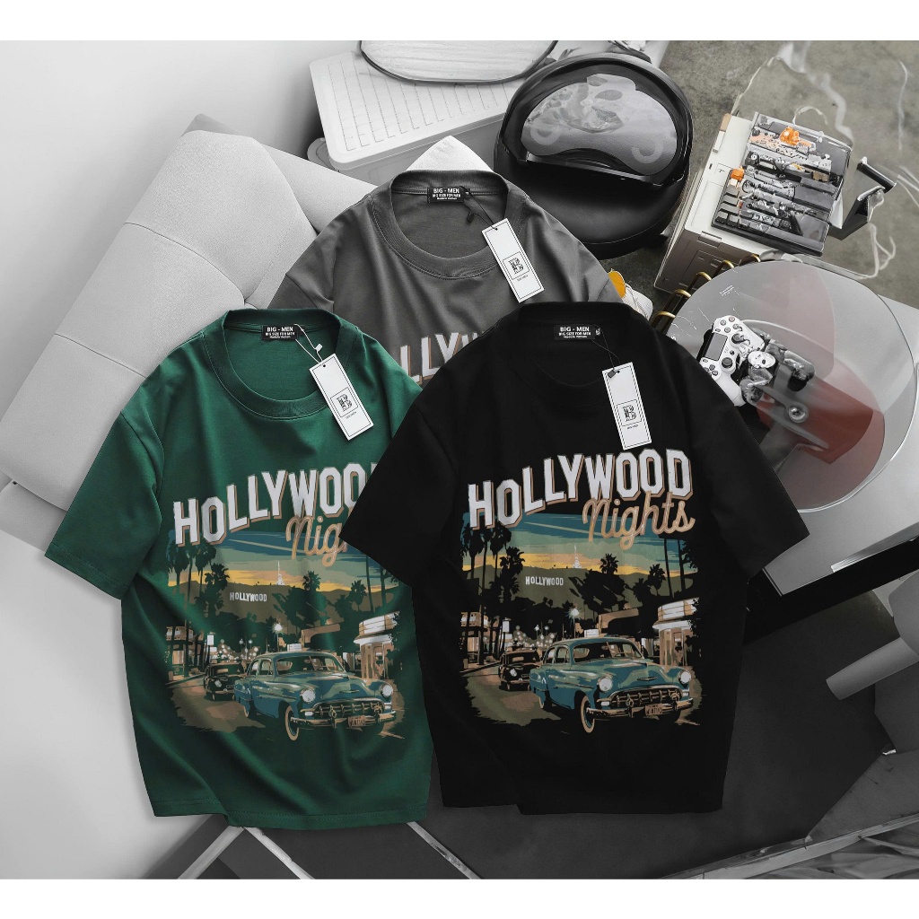 [ Big Size 55- 145 kg] Áo thun nam big size chất vải cotton in Hollywood thời trang Big Men