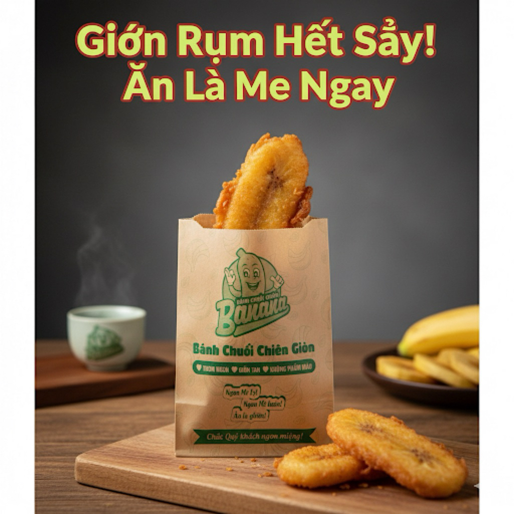 🐱50 -100 TÚI GIẤY CRAFT NÂU ĐỰNG BÁNH CHUỐI CHIÊN LỚN SIZE 16x20cm 🐱