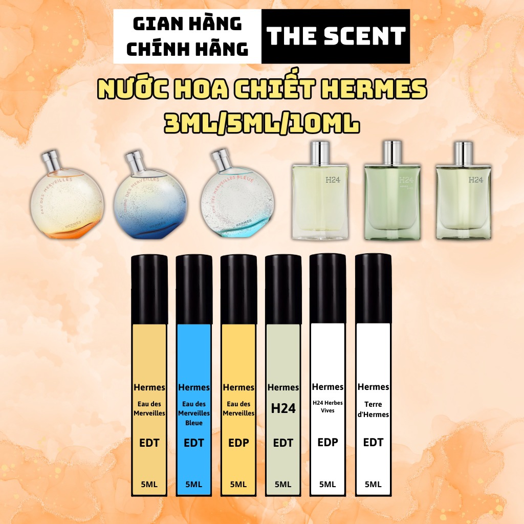 Nước Hoa Chiết Nam Nữ Mini Size Hermes Chính Hãng Thơm Lâu, Dầu Thơm Unisex Học Sinh Lưu Hương Lâu