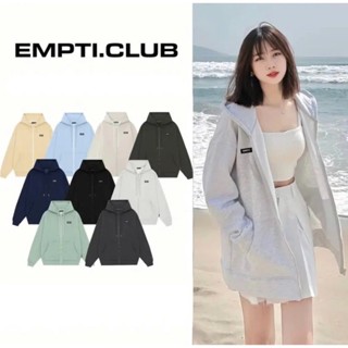 Hoodie Zip , Áo Khoác Nỉ Form Rộng Unisex In Chữ EMPTI Nam Nữ Mặc Đẹp HOTTREN 2025