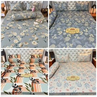 Mẫu Hoa. Bộ ga giường thun Latico siêu lạnh Lụa (áo gối ôm khoá kéo)