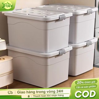  Trove Hộp Nhựa Đựng Đồ Kích thước lớn Thùng Đựng Quần Áo Có Nắp Hộp lưu trữ gia dụng Có Bánh Xe 