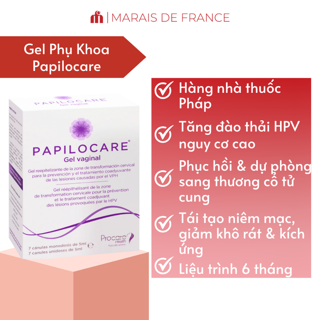 ( Đào thải virut HPV ) Gel phụ khoa Papilocare cho phụ nữ bị HPV