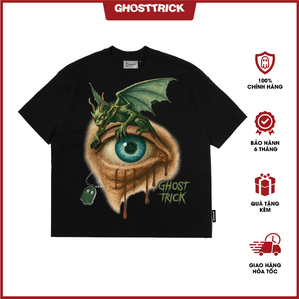 Áo thun unisex GHOST TRICK CAPTIVE TEE vải cotton - Brand chính hãng