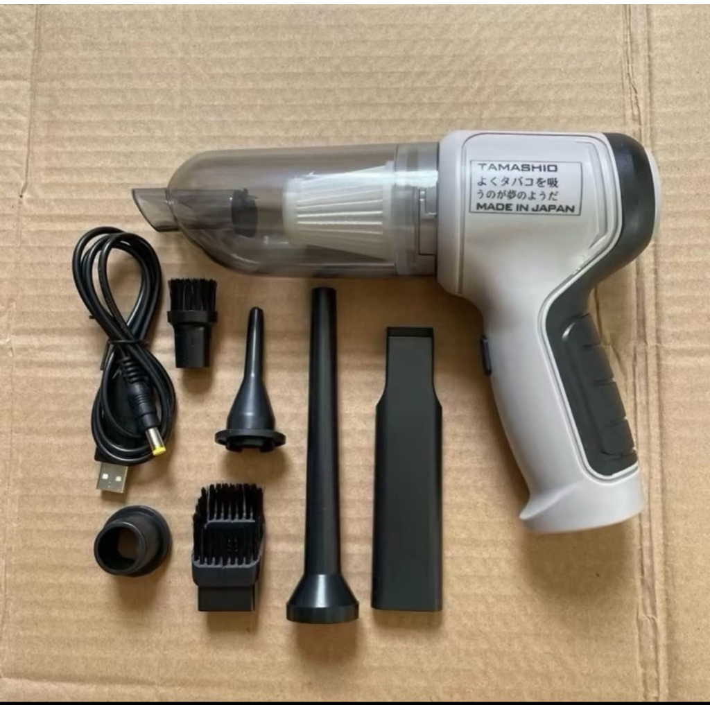 Máy Hút Bụi Cầm Tay Mini Không Dây TAMASHIO Nhật Bản 6 Đầu Hút,Hút Bụi Ô Tô, Giường Nệm,Lông Thú Cưng Bảo Hành 1 Tháng