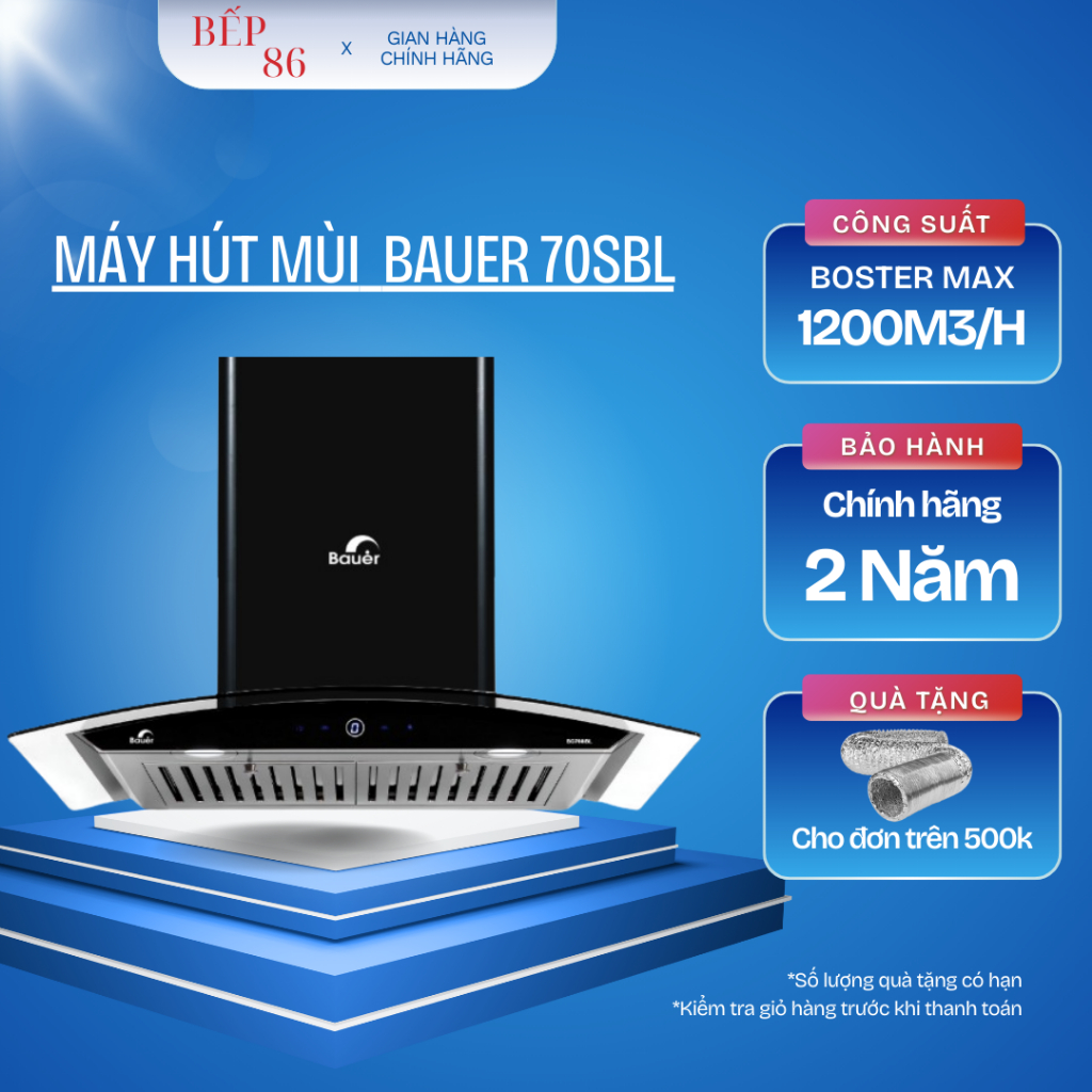 Máy Hút Mùi Bauer 70SBL  | Công suất 1200m3/h | Bảo hành chính hãng Bauer 2 năm