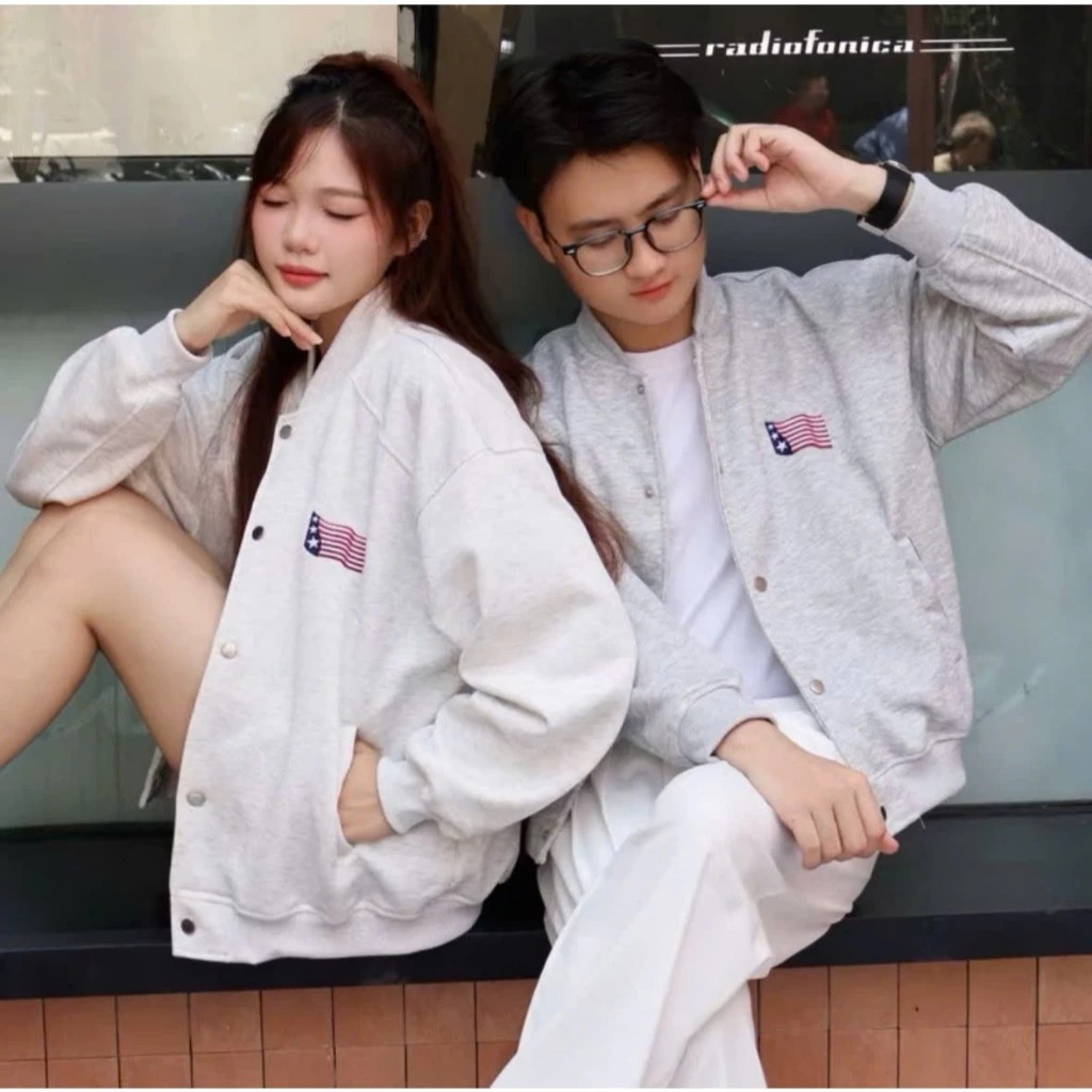 Áo khoác Bomber hottrend 2025 in lá cờ ngôi sao xanh đỏ fresize 38-65kg