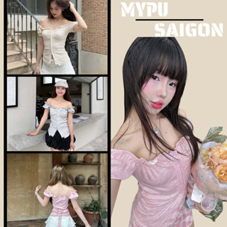 Áo Trễ Vai Kiểu Nữ Tay Bồng Có Dây Thắt Eo Mùa Hè MYPU SAIGON