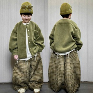 BABYBUYvip Q2517 - Áo khoác bông xanh tàn lót lụa khuy bấm cho bé trai và bé gái chất dày dặn mặc rất thoải mái