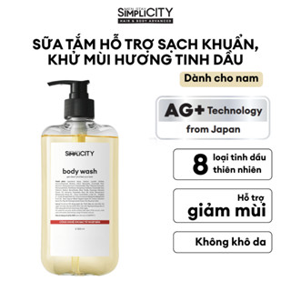 Sữa tắm hỗ trợ sạch khuẩn, khử mùi với Ion Bạc+ hương tinh dầu Men Stay Simplicity Body Wash 500ml