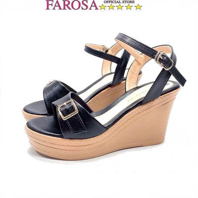 Giày đế xuồng nữ siêu nhẹ FAROSA -K3 giày sandal xuồng quai ngang phối mặt khóa cực êm chân