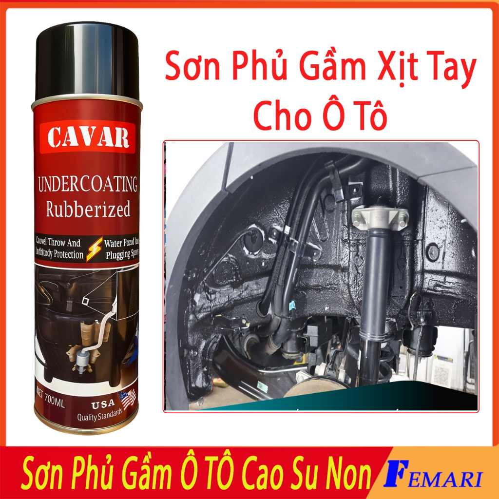 Sơn Phủ Gầm Ô Tô Cao Su Non FEMARI 700ml