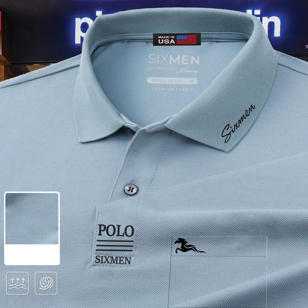 Áo Polo nam trơn Basic cổ bẻ Sixmen vải cá sấu FeelMax thoải mái - M02