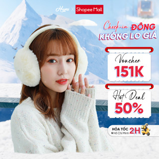 Bịt tai giữ ấm HUMI chụp tai mùa đông chất liệu tự nhiên mềm mịn ấm áp kín khí thân thiện với da