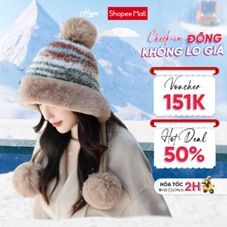 Mũ len nữ Hàn Quốc HUMI nón len mông cổ thiết kế dễ thương ấm áp chất lượng cao cấp đa dạng màu sắc