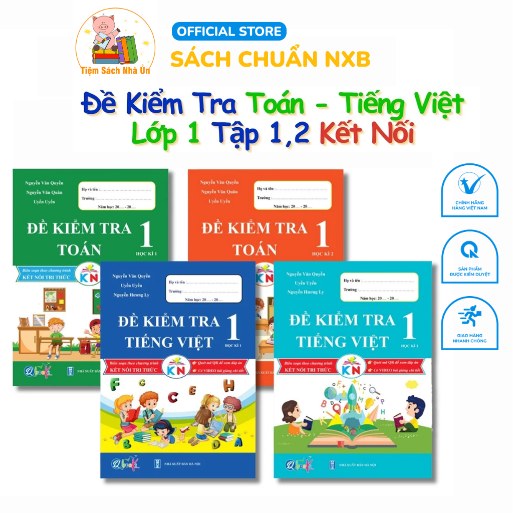 Sách- Combo Đề Kiểm Tra Toán+ Tiếng Việt Lớp 1- Kết Nối Tri Thức ( Cả 2 Kì)