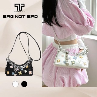  Túi Đeo Vai Chéo Nữ Double T phong cách Ulzzang Hàn Quốc Hoa 3D Dập Vân Dây Xích Hot Trend 2025 style cá tính -47 