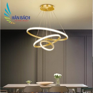 [ VỪA RẺ - VỪA ĐẸP] Đèn thả 3 vòng LED 3 chế độ sáng HÂN BÁCH