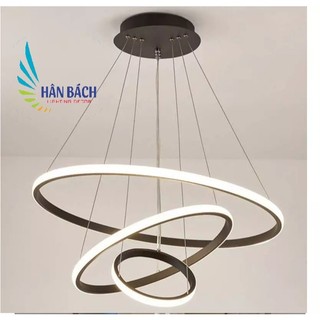 [ VỪA RẺ - VỪA ĐẸP] Đèn thả 3 vòng LED 3 chế độ sáng HÂN BÁCH