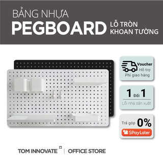   Tặng 2 Kệ và 3 Móc  Kệ Bảng Pegboard Nhựa Tom Innovate Chống Nước Kẹp Bàn Treo Tường Kèm Phụ Kiện 