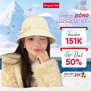 Mũ dạ lông cừu tự nhiên HuMi phong cách Retro sang mịn êm