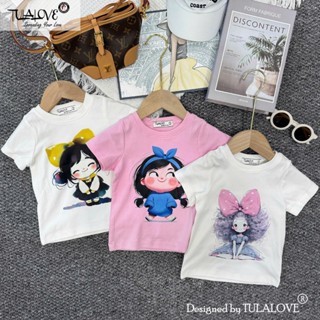 Áo Phông Cộc Tay Bé Gái Hình In Cực Yêu Vải Zip Chất Lượng Cao, Áo Thun Bé Gái Tulalove.