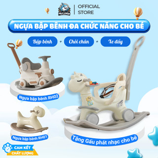 Ngựa bập bênh cho bé Pakey Đa Năng 6 in 1 phù hợp cho bé từ 1-6 tuổi, Bé có thể điều chỉnh được hướng