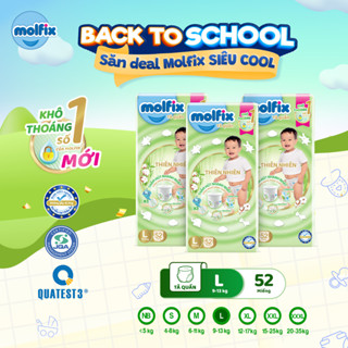 [Tặng Xe Scooter - Mua 2 đủ 999K] Combo 3 Tã/bỉm quần Molfix Thiên nhiên Super Jumbo đủ các size M56/L52/XL46/XXL42