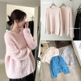   Hàng QCCC  Áo len lông thỏ mềm mịn dài tay cổ tròn form rộng tông màu pastel siêu xinh dành cho nữ woman 
