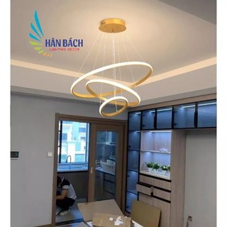 [ VỪA RẺ - VỪA ĐẸP] Đèn thả 3 vòng LED 3 chế độ sáng HÂN BÁCH