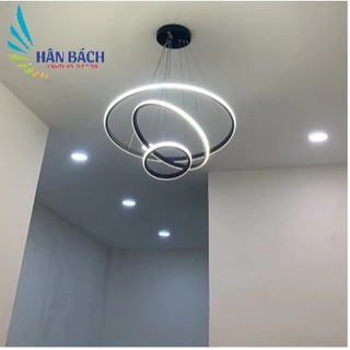 [ VỪA RẺ - VỪA ĐẸP] Đèn thả 3 vòng LED 3 chế độ sáng HÂN BÁCH