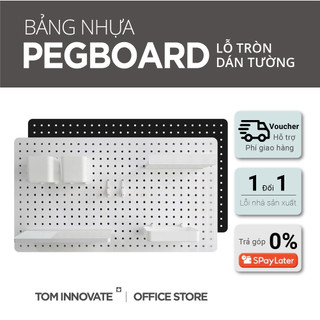   Tặng 2 Kệ Và 3 Móc  Kệ Bảng Pegboard Nhựa Dán Tường và Chống Nước Kẹp Bàn Treo Tường Kèm Phụ Kiện 