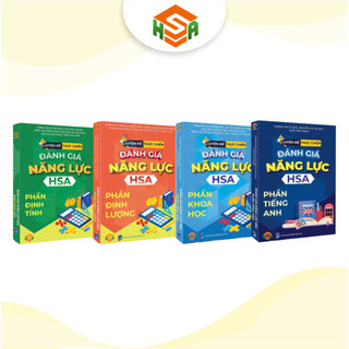  Combo 4 sách luyện đề thực chiến đánh giá năng lực HSA  Định tính + Định Lượng + Khoa Học + Tiếng Anh  - HSA EDUCATION 