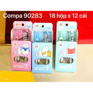 Bộ compa sắt chì kim 9018, 8202 kèm eke thước kẻ(01 bộ)