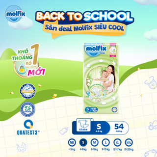 Tã/bỉm dán Molfix Thiên nhiên Jumbo S (4kg - 8kg) - Gói 54 miếng