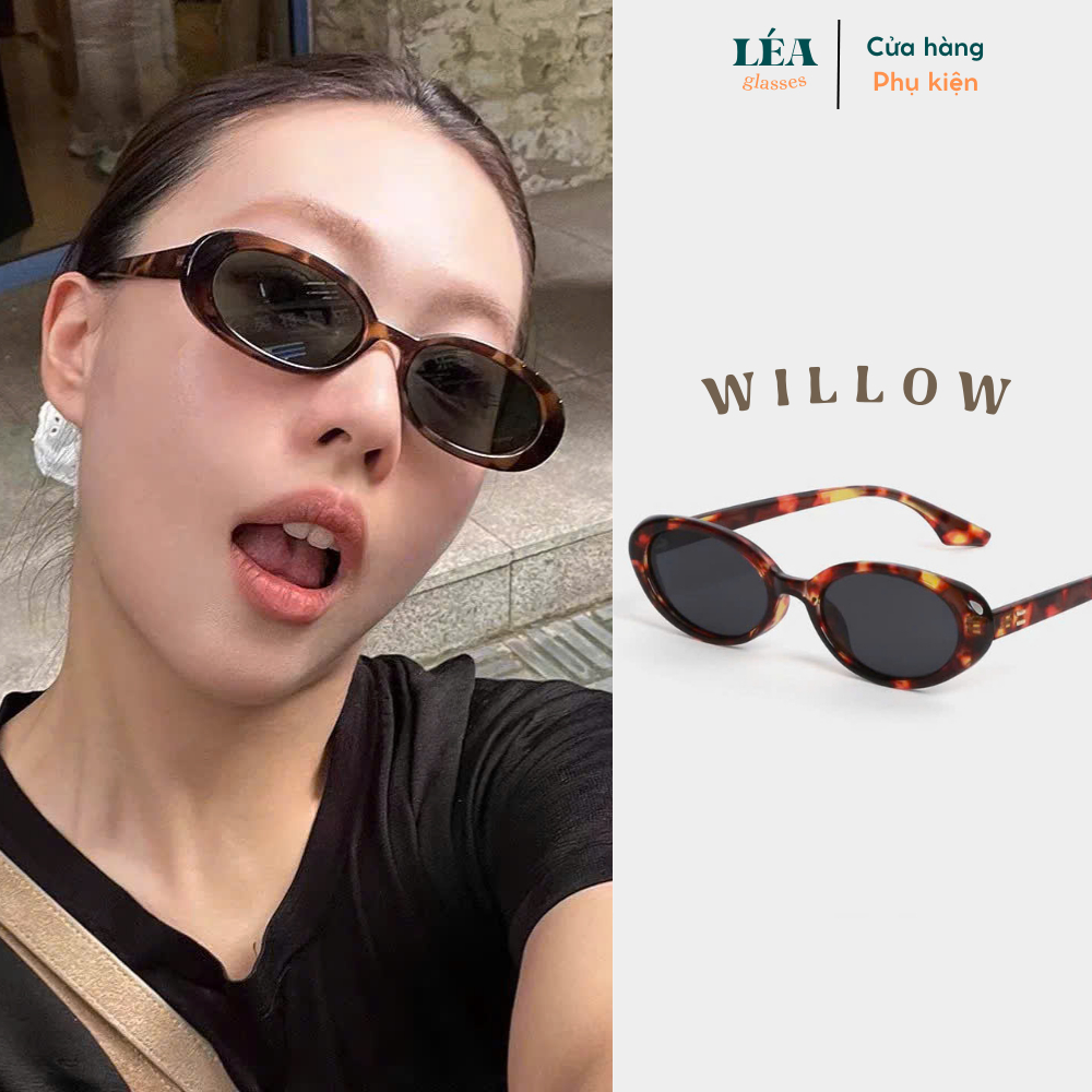 [LÉA GLASSES] Kính Mắt Râm WILLOW cao cấp Bayonetta Y2K Oval Vintage HOT TREND