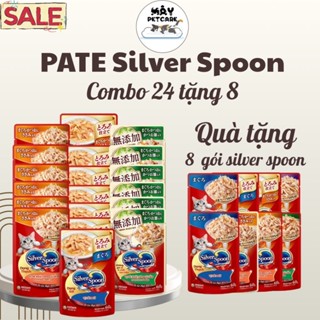 [Combo 24 tặng 8] Pate Silver Spoon Thức ăn ướt cho mèo Silver Spoon đủ vị 60g/gói