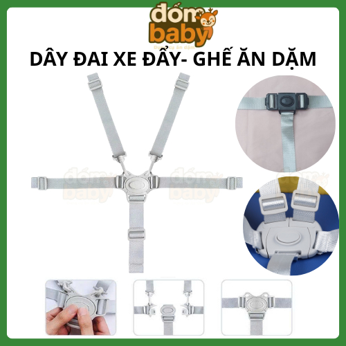 Đai an toàn đai cố định đai xe đẩy 5 điểm/ 3 điểm ghế ăn dặm HANBEI, UMOO...