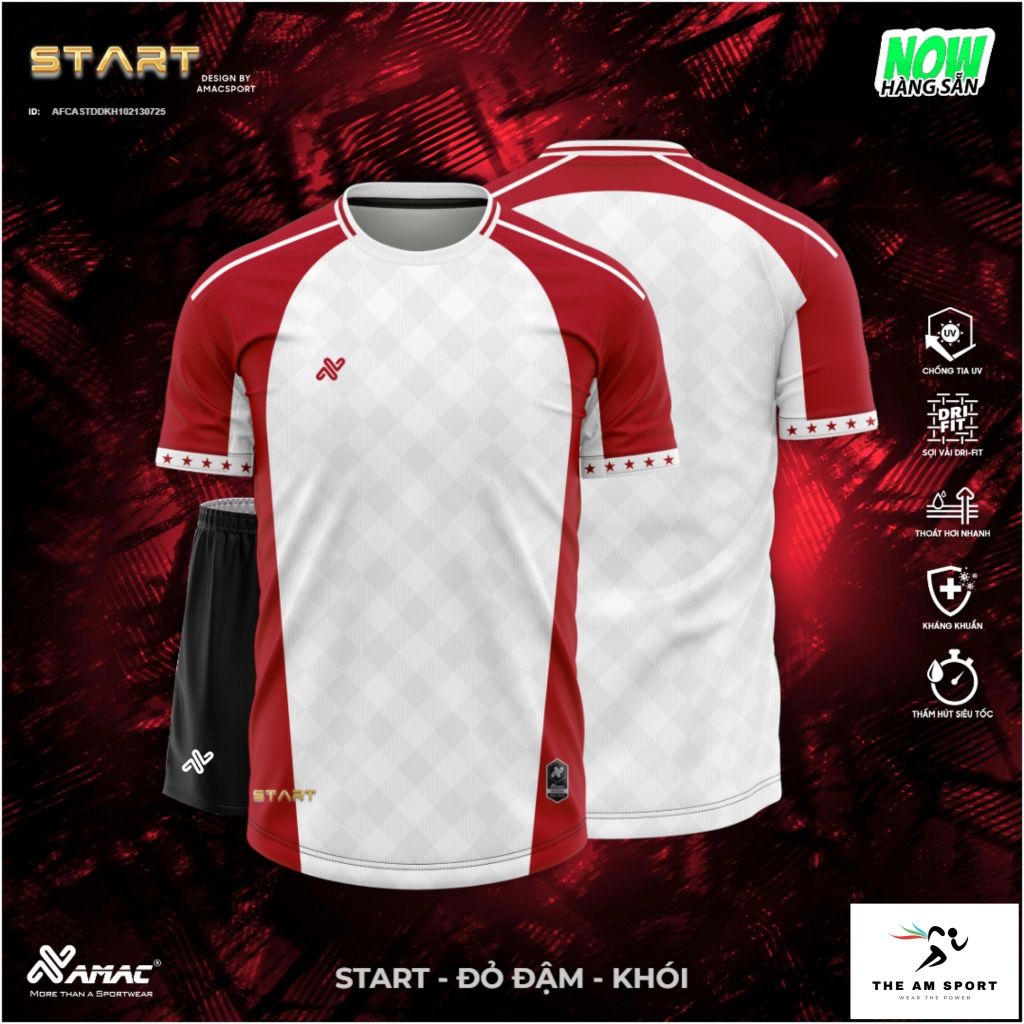 [In Tên & Số] Bộ Quần Áo Đá Bóng AMAC Start - Thoáng Mát, Thấm Hút Tốt | The AM Sport