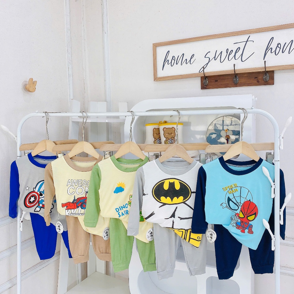Bộ dài tay bé trai , bộ dài tay bé gái chất thun lạnh từ 4kg đến 15kg - jkids
