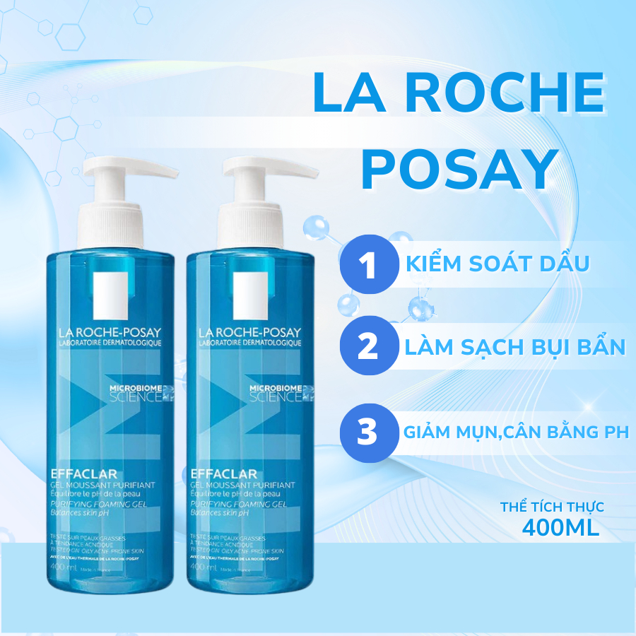 Sữa Rửa Mặt Tạo Bọt La Roche Posay Effaclar Foarming Gel chai 400ml
