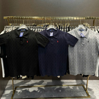  Áo polo len thêu ngựa họa tiết vân nổi đơn giản siêu đẹp - Áo polo len nam nữ hàng cao cấp phong cách basic 