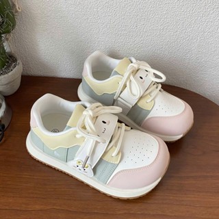   HÀNG LOẠI 1- Tặng dây ren Giày thể thao nữ HANA độn đế cute quai dán dễ đi có 3 màu đen kem hồng basic 