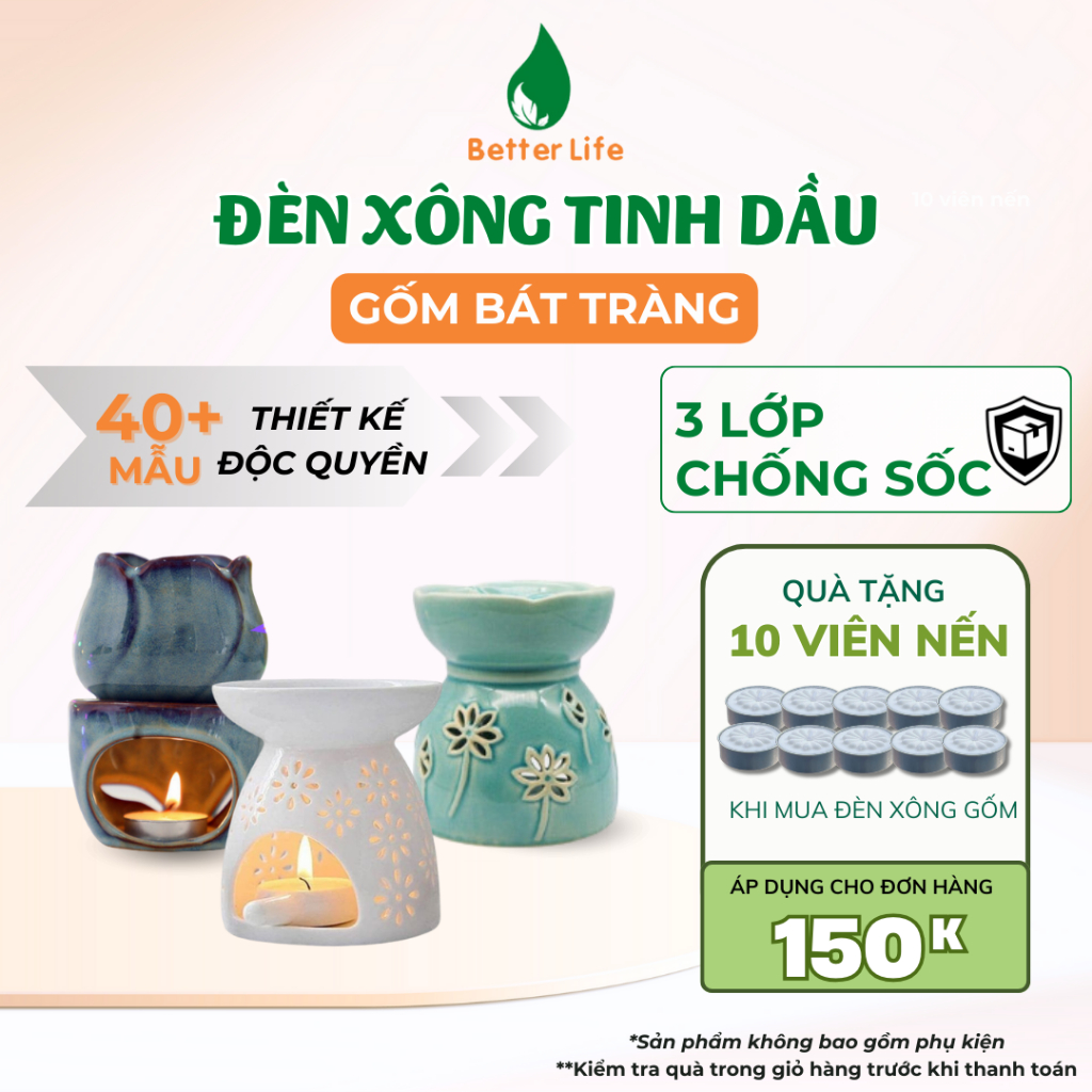 Đèn xông tinh dầu đốt nến tealight sưu tầm nhiều mẫu độc đáo gốm sứ cao cấp xông thơm phòng thư giản
