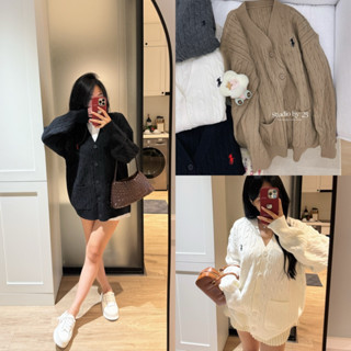  studioby25 | ÁO CARDIGAN LEN LOGO NGỰA FORM RỘNG NEW HÀNG QC 