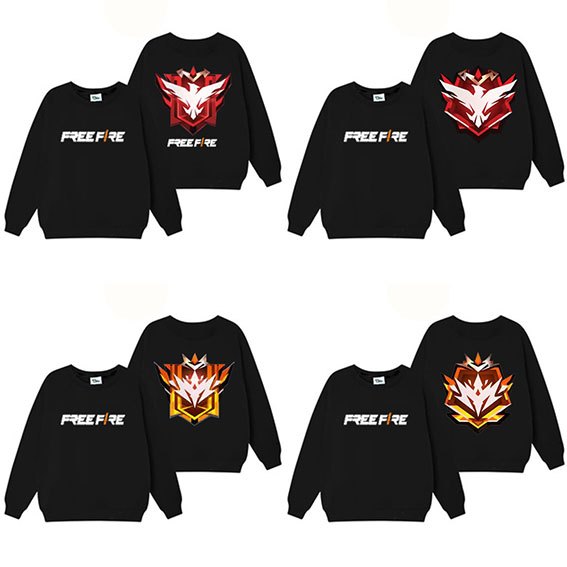 Áo Free Fire , áo sweater free fire rank thách đấu - áo free fire mùa đông in theo yêu cầu