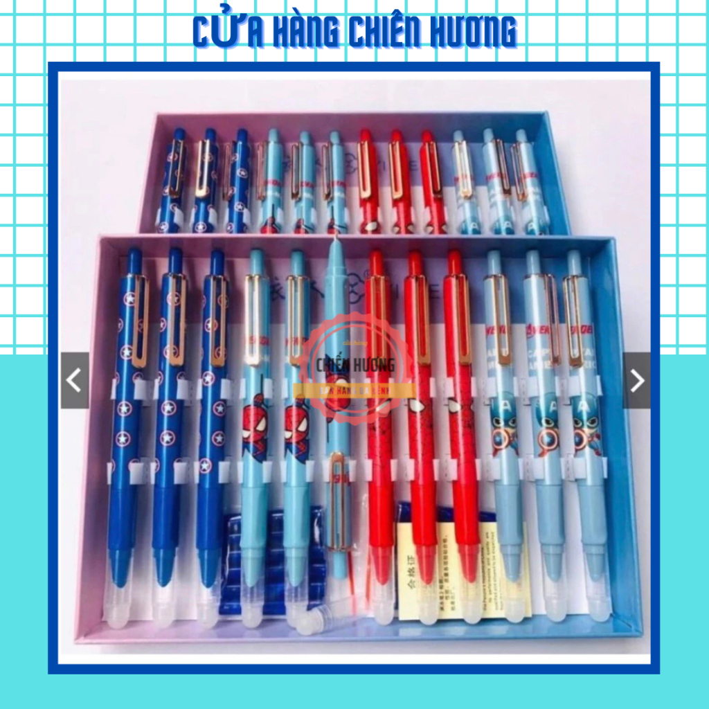 Combo 12 Bút Máy Bấm Xóa – Ngòi Kim Tinh