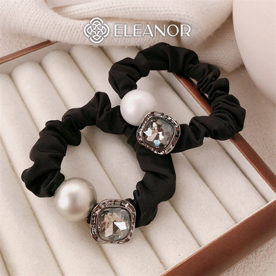 Dây buộc tóc nữ thun co dãn Eleanor Accessories dây cột tóc mặt đính đá phụ kiện tóc 10463