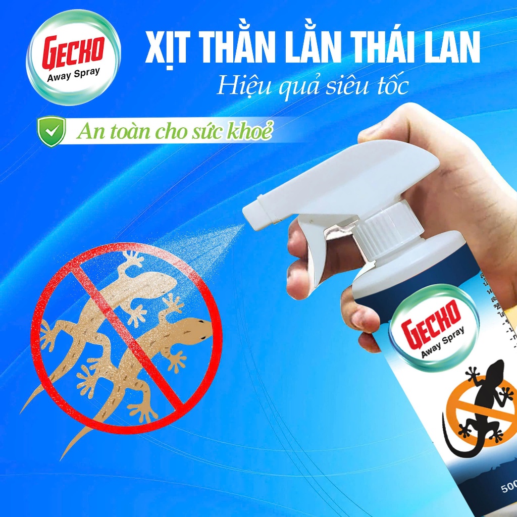 Chai Xịt Đuổi Thằn Lằn Thái Lan GECKO - Xua Đuổi Thằn Lằn, Thạch Sùng, An Toàn Cho Người và Vật Nuôi