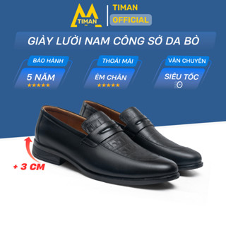 Giày tây nam da bò giày lười đẹp công sở giày nam đi tiệc thiết kế mọi cao cấp BH 5 năm GT105 TIMAN